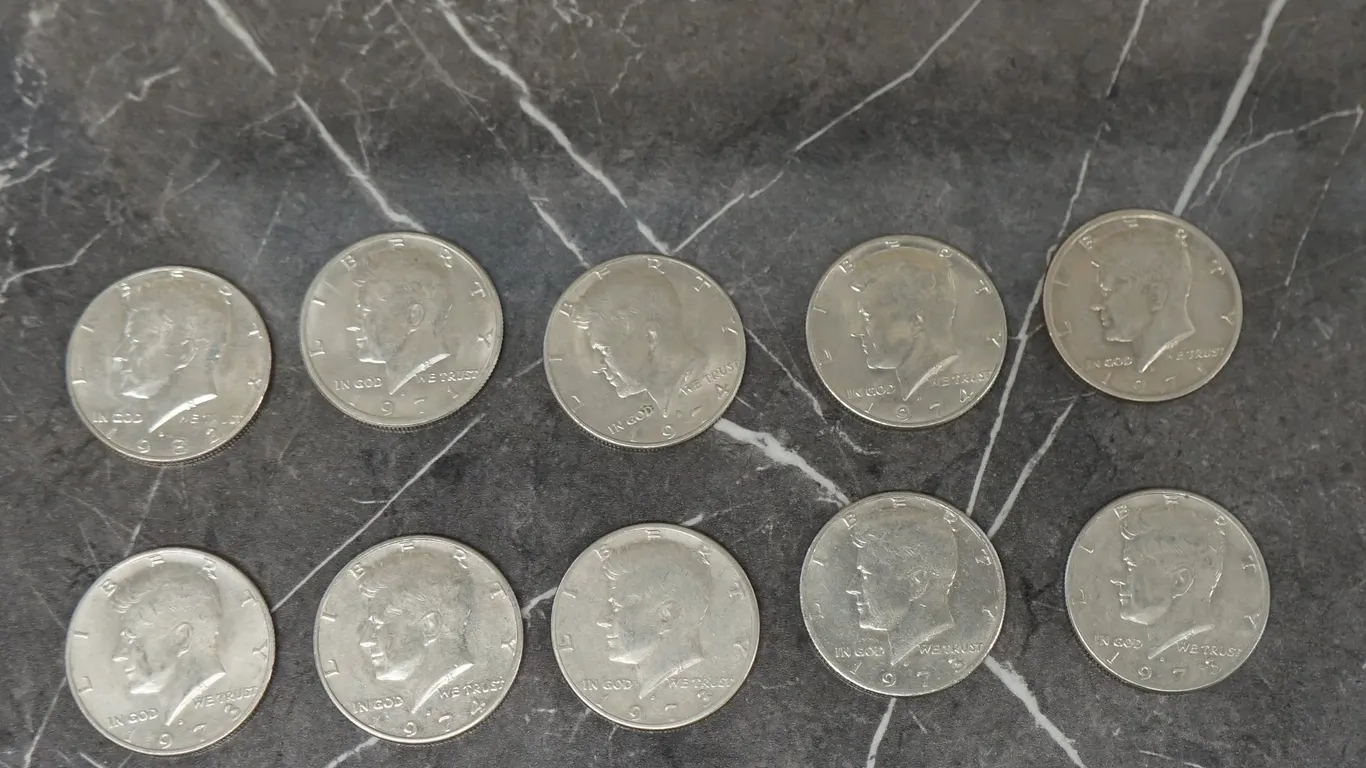 10 United States 'Kennedy' 1/2 Dollar