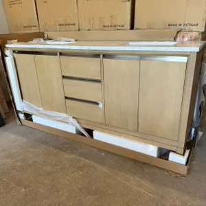 Vanityart Cabinet and Double Basin With Granite Counter Top