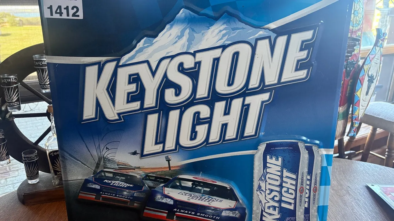 KEYSTONE LIGHT NASCAR ADVERTISING SIGN
