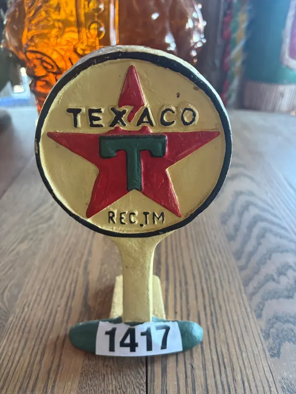TEXACO CAST-IRON LOLLIPOP SIGN DOORSTOP