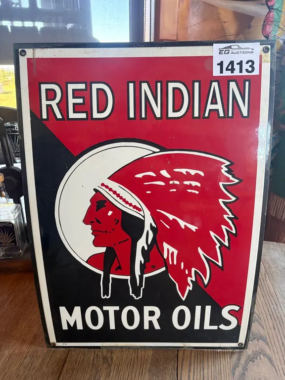 RED INDIAN MOTOR OILS SIGN