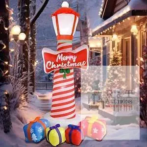 New** 5.9-foot (approx. 180 cm) Christmas inflatable- illuminated lighthouse * Product photo example- product is different than shown and value brande