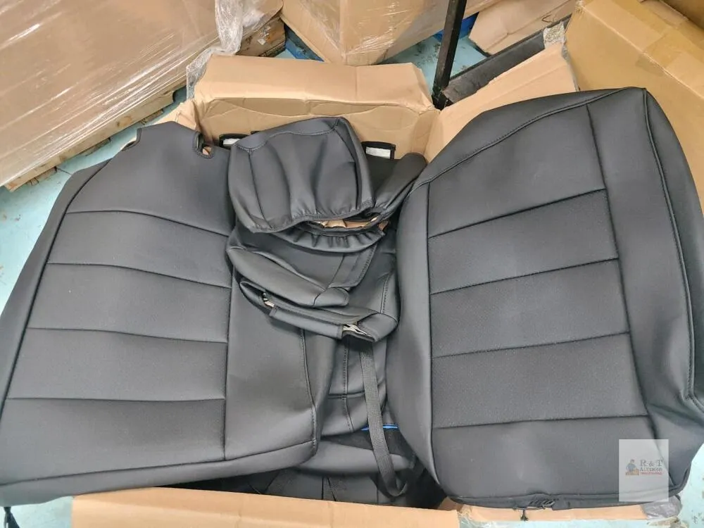 EKR Group Universal Fit Black Faux Leather Car Seat Covers, Front Set, Airbag Compatible . Possibly for Toyota Tacoma / Half Ton Truck