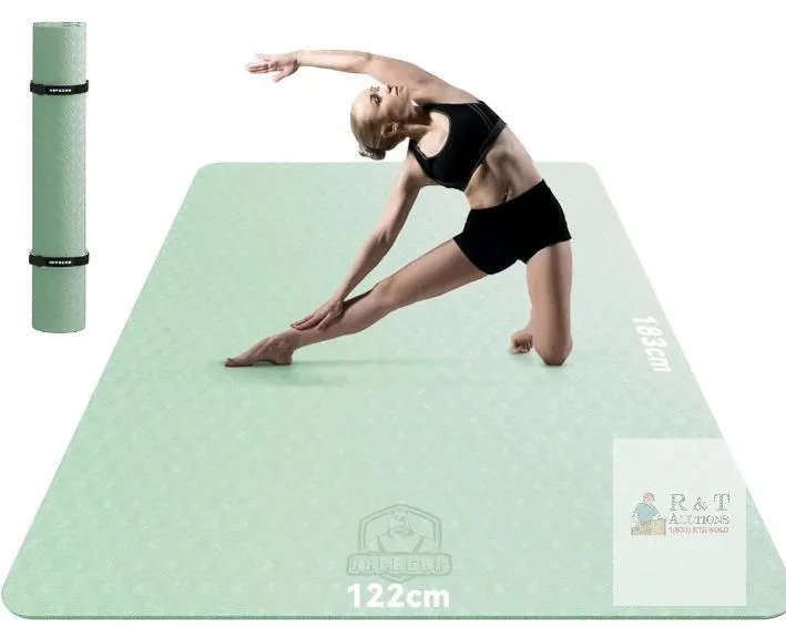 ALPIEGR Large Yoga Mat 72"x48"x0.3", Light Green, Non-Slip, Eco-Friendly