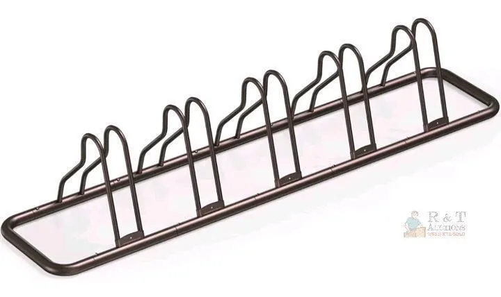 Simple Houseware 6-Bike Floor Rack, Steel Construction, 71.5" x 14.5" x 14", Bronze Finish- missing 2 bolts