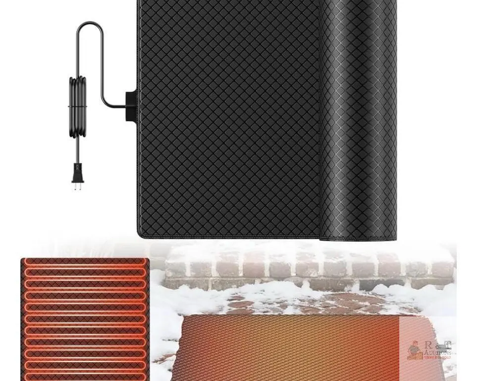 NEW Pawfly 305-WM Graphene Snow Melting Mat, 20"x30", 138W, 110V, 15.7ft Cable, Black