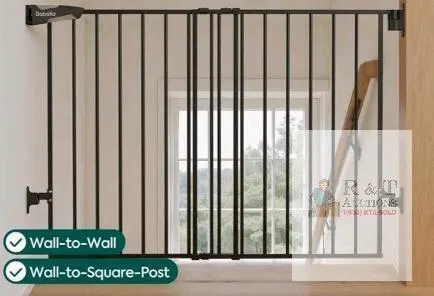 Babelio Auto Close Safety Gate, 26-43 in Wide, 30 in Tall, Black, Baby & Pet, Steel Construction