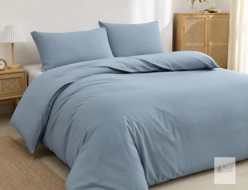 NEW 3-Piece Blue Duvet Cover Set with 2 Pillowcases – 229 x 264 cm