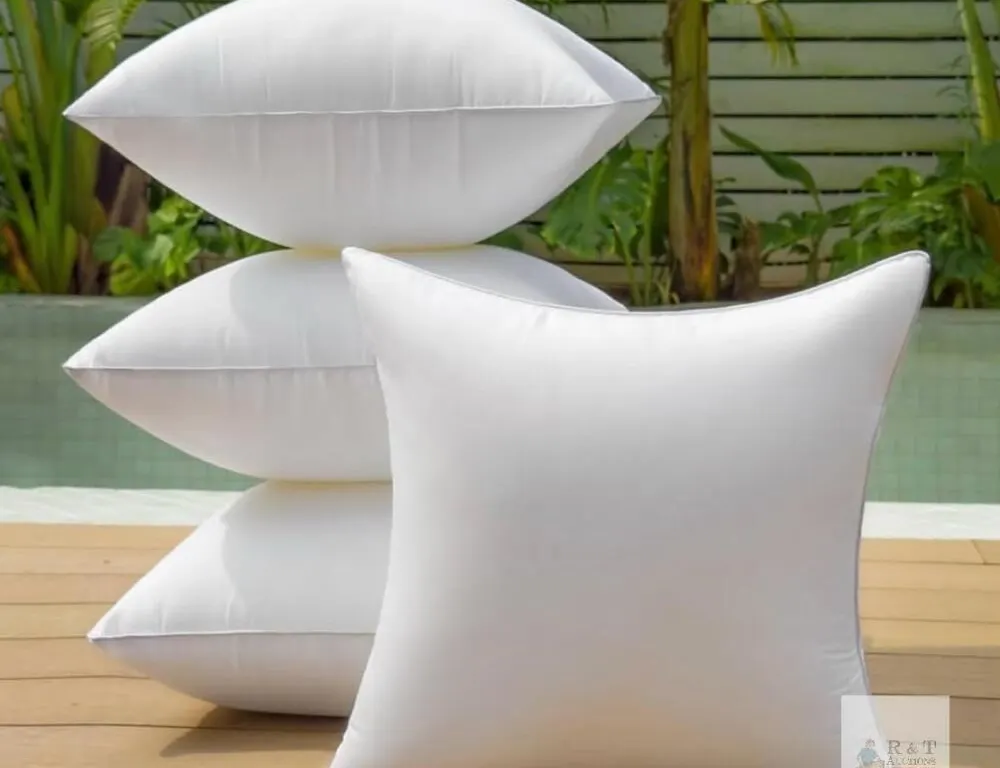 QSWRD 22x22 Waterproof Outdoor Pillow Inserts, Pack of 4, Hypoallergenic, Washable, White