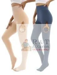 2 New Women's O/S (SM) Navy & Beige Darkterror 2-Pack Fleece Lined Leggings for Women Thermal Tummy Control High Waist Winter Warm Workout Tights