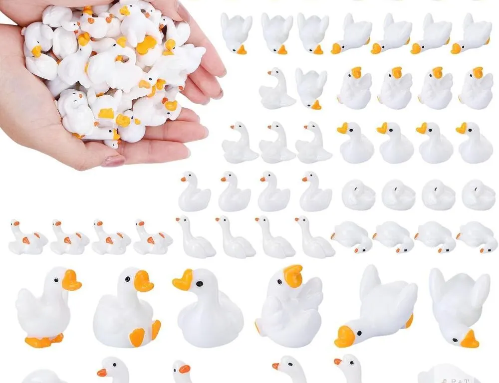 New 48Pcs Mini Resin Gooses Figurines 12 Styles Small Resin Geese | Garden Goose Accessories, Party Favors, Bag Fillers, Dollhouse Decor