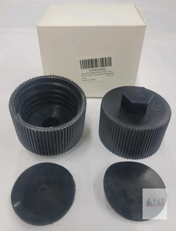 2pcs Pool Sand Filter Drain Caps, Model 54712, Plastic, Fits 1.5" Filters, X00491G40R
