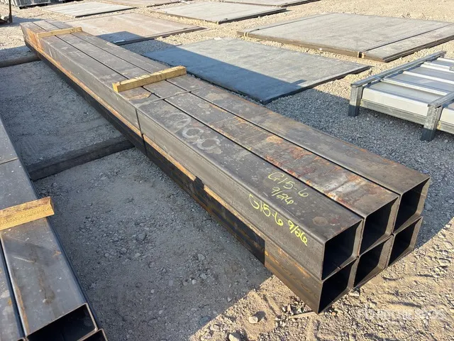 Quantity of (6) 6 in x 6 in x 3/16 in x 17 ft Square Tubing (Unused)