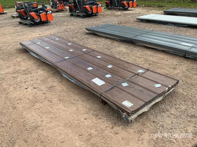 Quantity of (100) 3 ft x 12 ft Brown Metal Roof Panels (Unused)