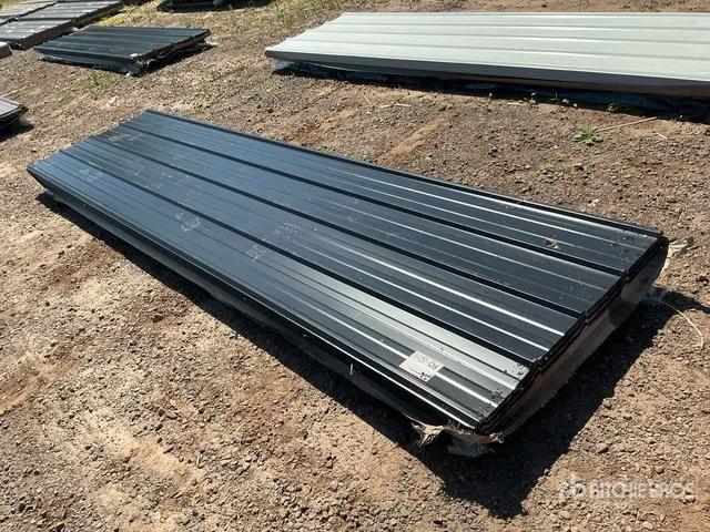 Quantity of (100) 3 ft x 12 ft Black Metal Roof Panels (Unused)