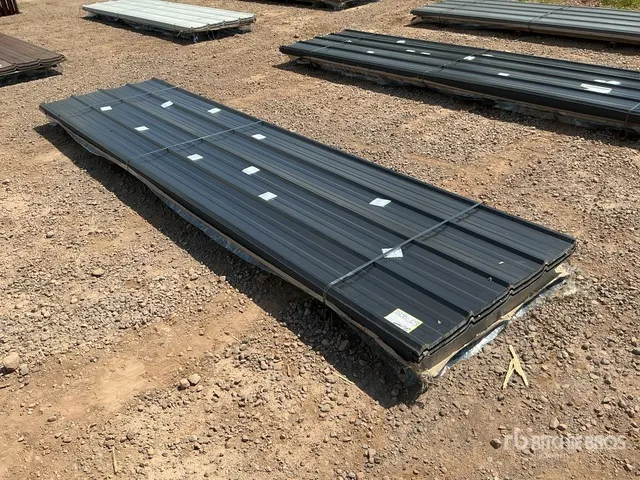 Quantity of (100) 3 ft x 12 ft Black Metal Roof Panels (Unused)