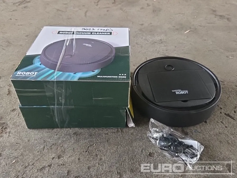 Unused Multifunctional Robot Vacuum and Mopping Cleaners, Anti Collision, Black & White (2 of)