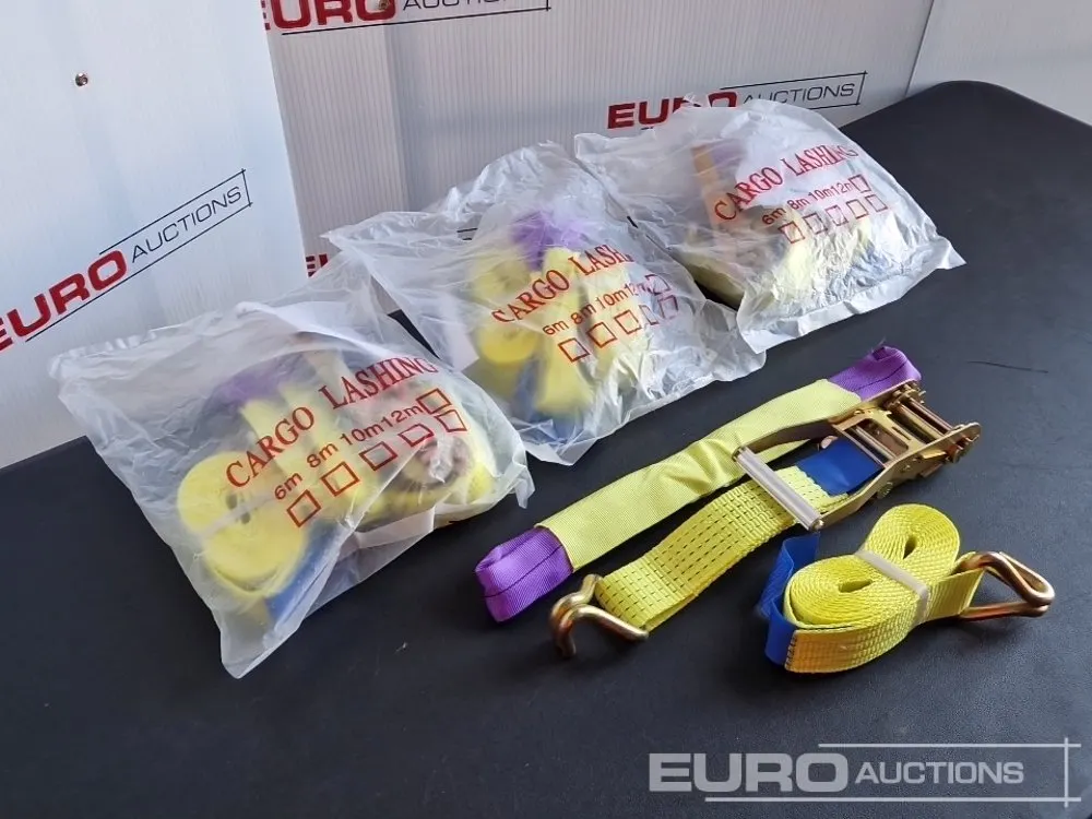 Unused 2026 Boss 4M x 50mm 5 Ton Ratchet Straps with Sling (4 of)