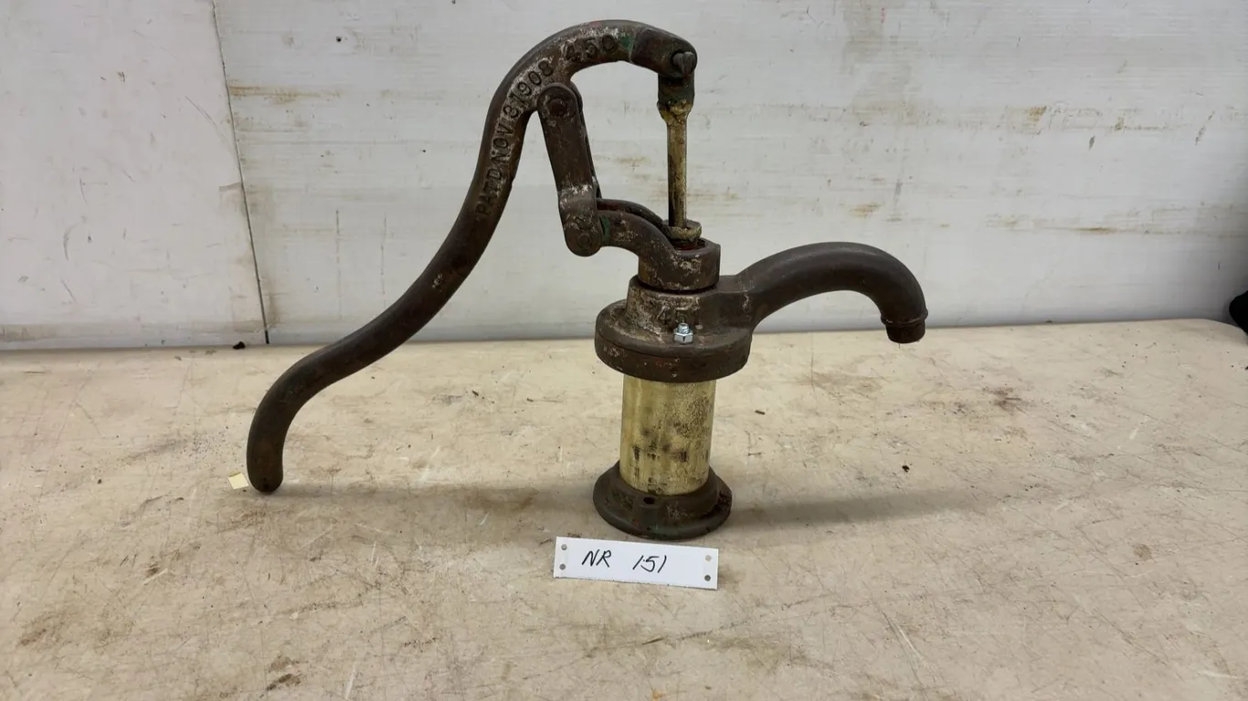 Antique C. J. Hartley Co. Model 450 Cast Iron Hand-Operated Well Pump, Patented 1908
