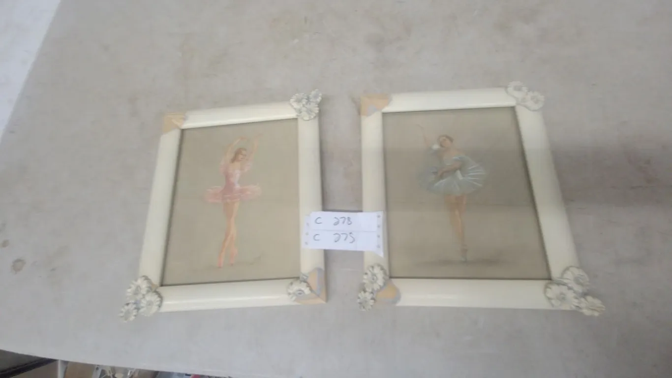 Two Framed Ballerina Prints, 10”×12”
