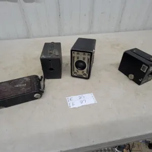 Vintage Kodak and Other Box Cameras Lot: Kodak Brownie, Kodak J-37, and folding