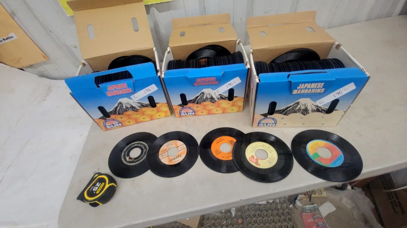 Lot of 45 RPM Vinyl Records, 3 Boxes