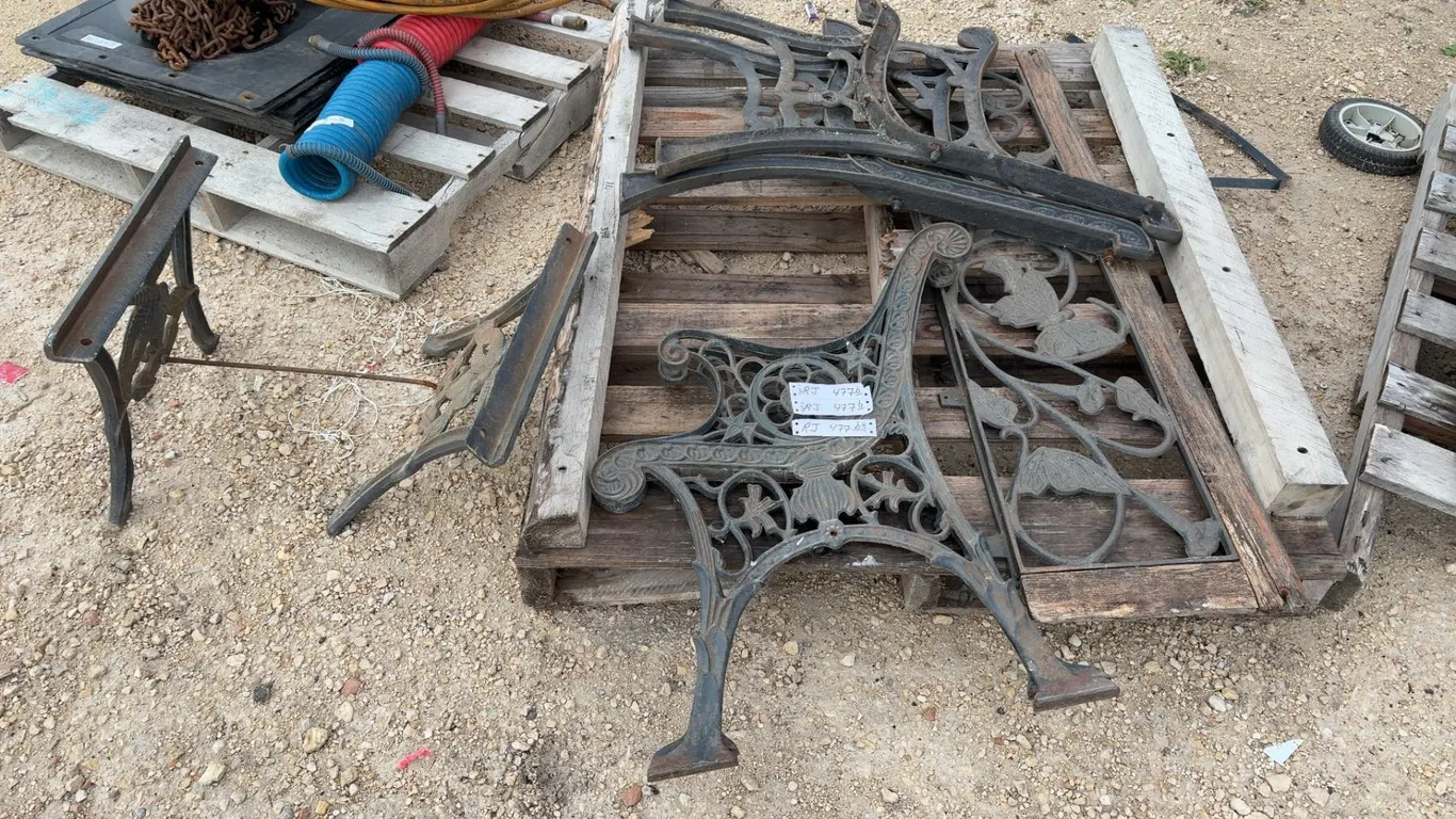 Pallet Lot: Ornate Cast Iron Garden Bench Ends with Floral, Scrollwork 4, Back