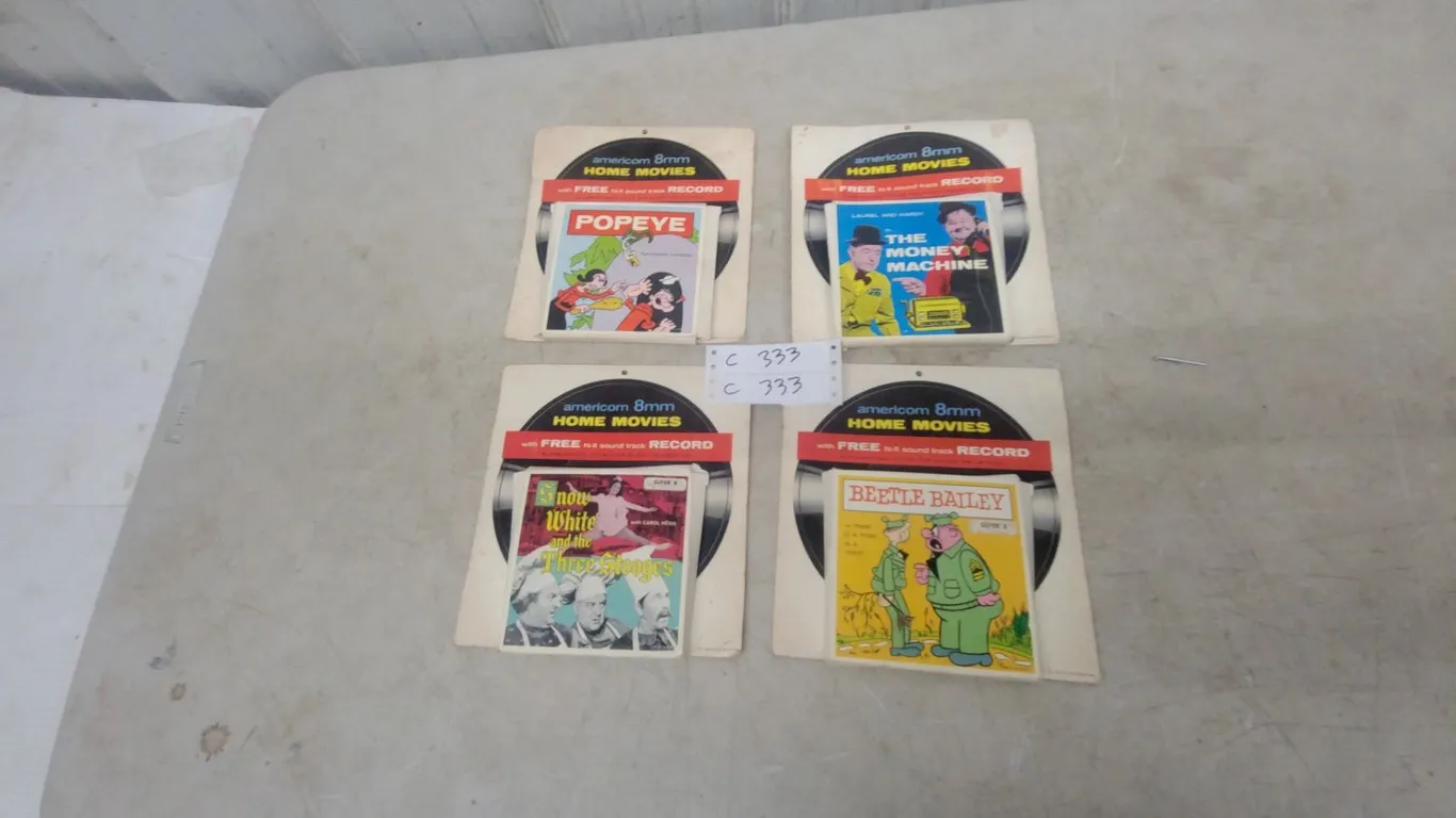 Americom 8mm Home Movies: Popeye, The Money Machine, Beetle Bailey, Snow White and the 7 Stooges