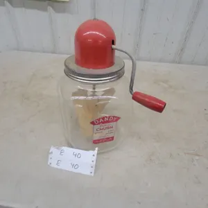 Dandy Deluxe Churn Butter Maker, Glass Jar, Red Handle and Top