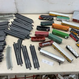 HO Scale Model Train Lot with Locomotives, Freight and Passenger Cars, Track, Building