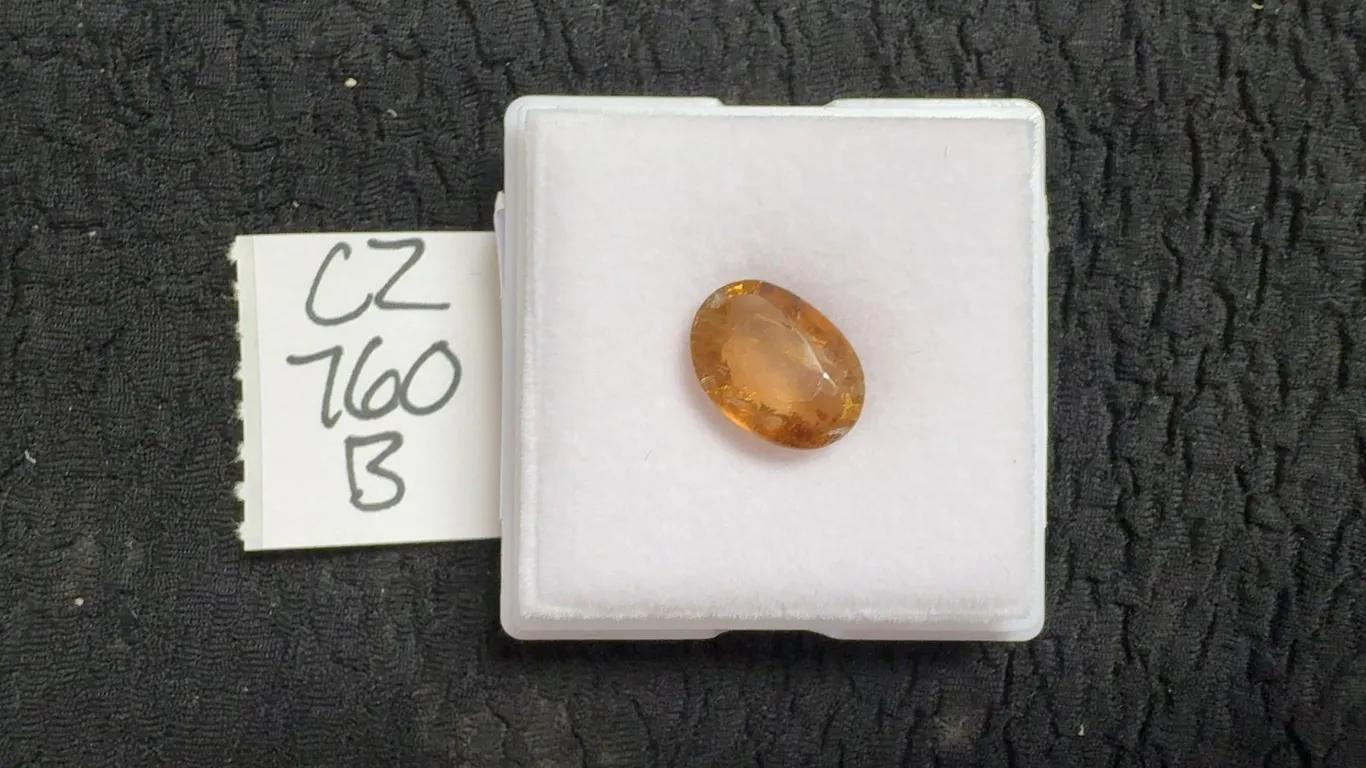 7.1ct Natural Untreated Imperial Topaz Oval Cut Gemstone, 9.6mm x 13.1mm, Retail $1000