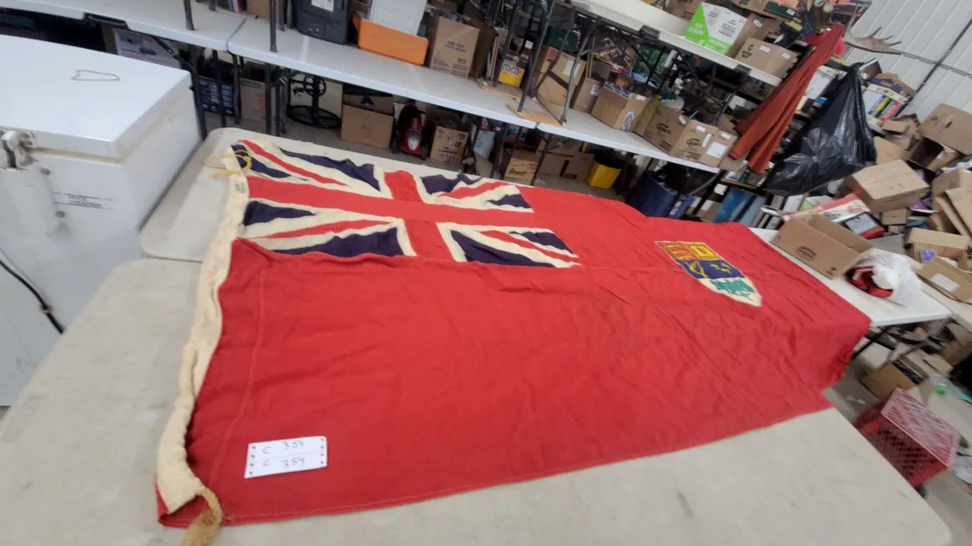 Vintage Red Ensign Flag with Union Jack and Provincial Shields, 4'x8'