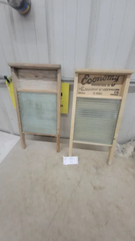Two Economy Canadian Woodenware Co. Washboards and One Unmarked Washboard