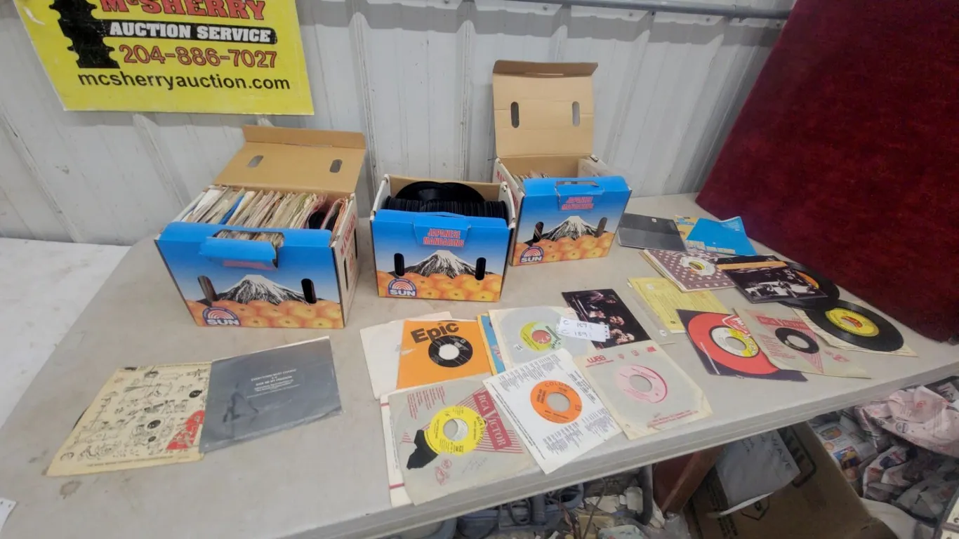 Vintage 45 RPM Records, RCA Victor, Epic, Columbia, 3 boxes full