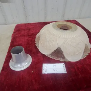 Vintage Glass Lamp Shade and Aluminum Vent, for Floor Torchiere