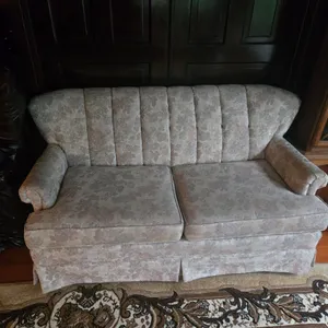 White Loveseat with Flower Pattern-Pickup offsite in Prince Albert, SK