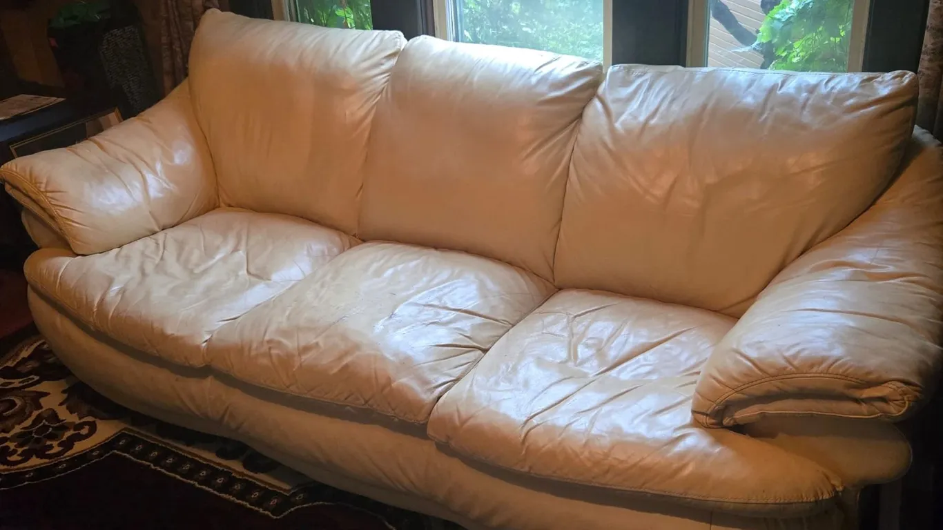 Leather Couch-some wear-Pickup offsite in Prince Albert, SK