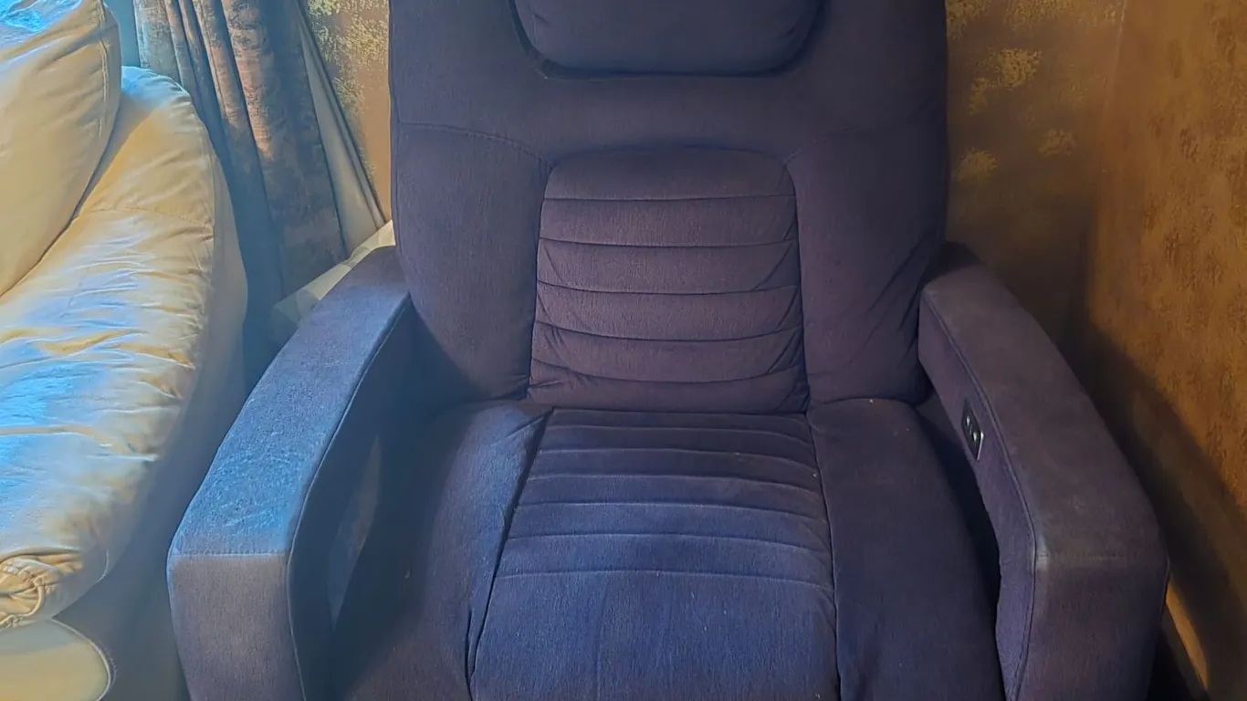 Blue Power Reclining Chair-Pickup offsite in Prince Albert, SK