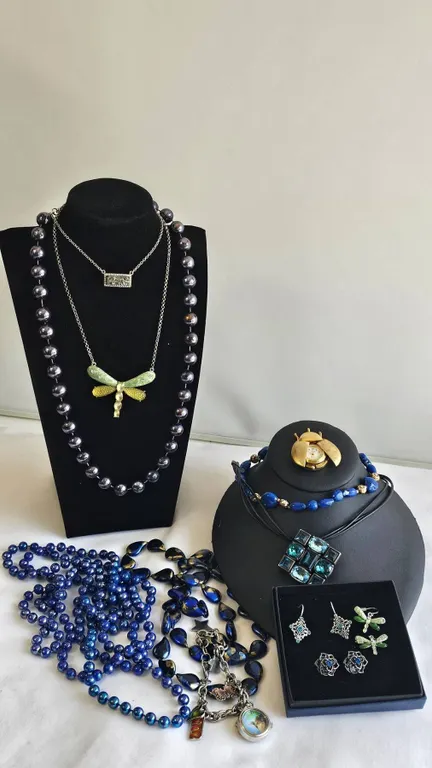 Costume Jewellery Lot With Necklaces, Earrings, Brooch