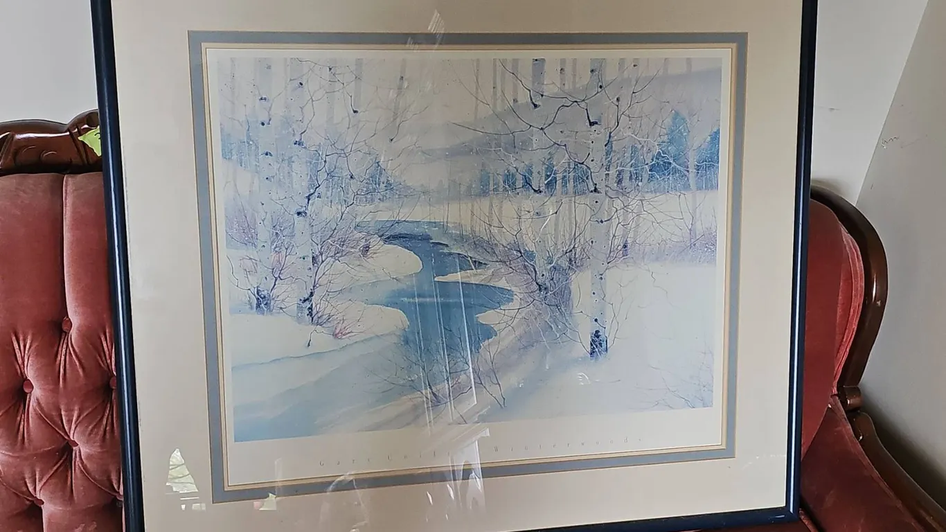 Framed Winter Landscape Print with Matting