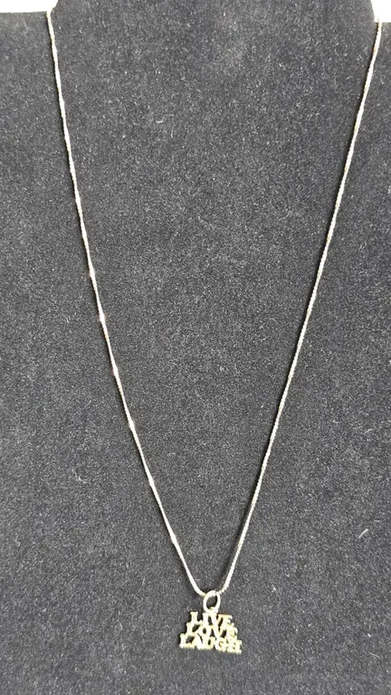 10 KT Gold Necklace with "Live Love Laugh" Pendant, 2.24g