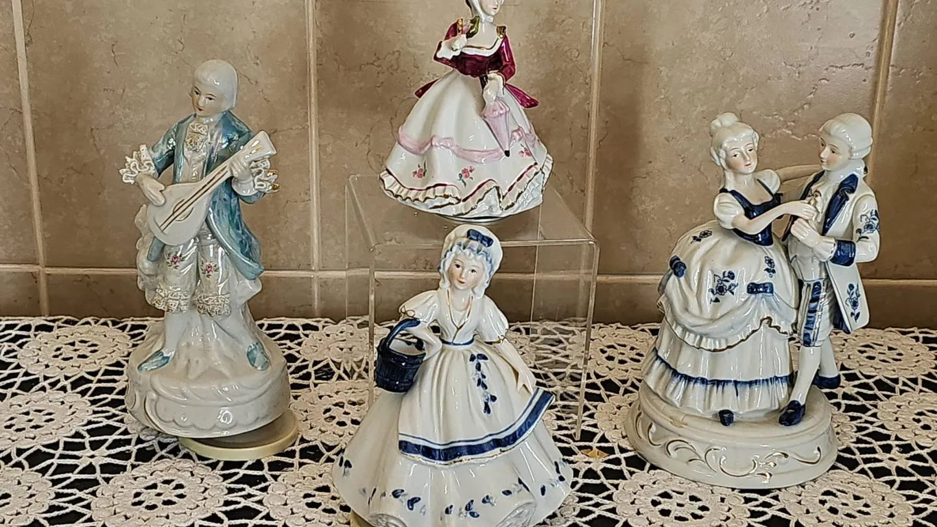 4 Porcelain Victorian-Style Figurines