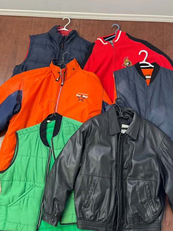 Vintage Men’s Jackets and Vests Lot Featuring Converse, NHL, GAP