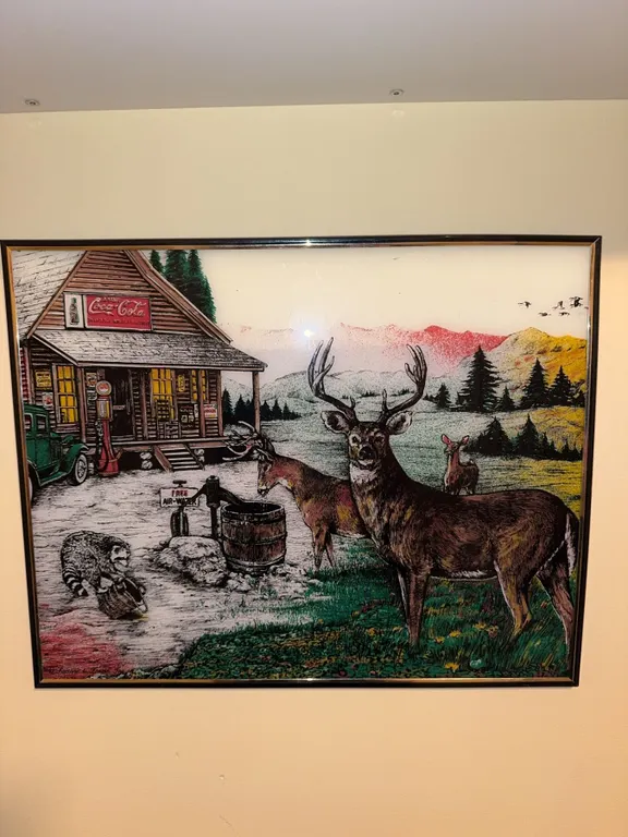 Fortune & Frame Inc. Wildlife Lodge Scene Print