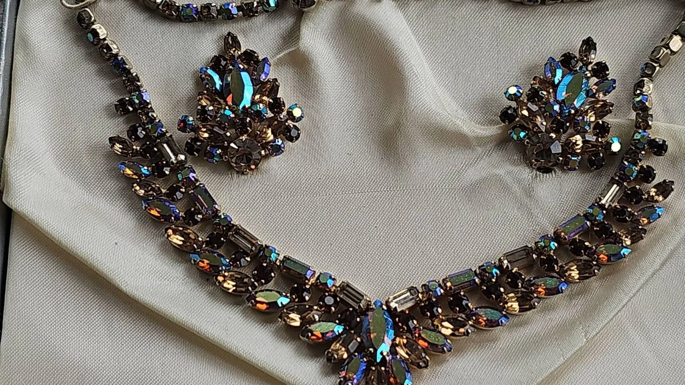 1940s Sherman Signed 3-Piece Costume Jewelry Set