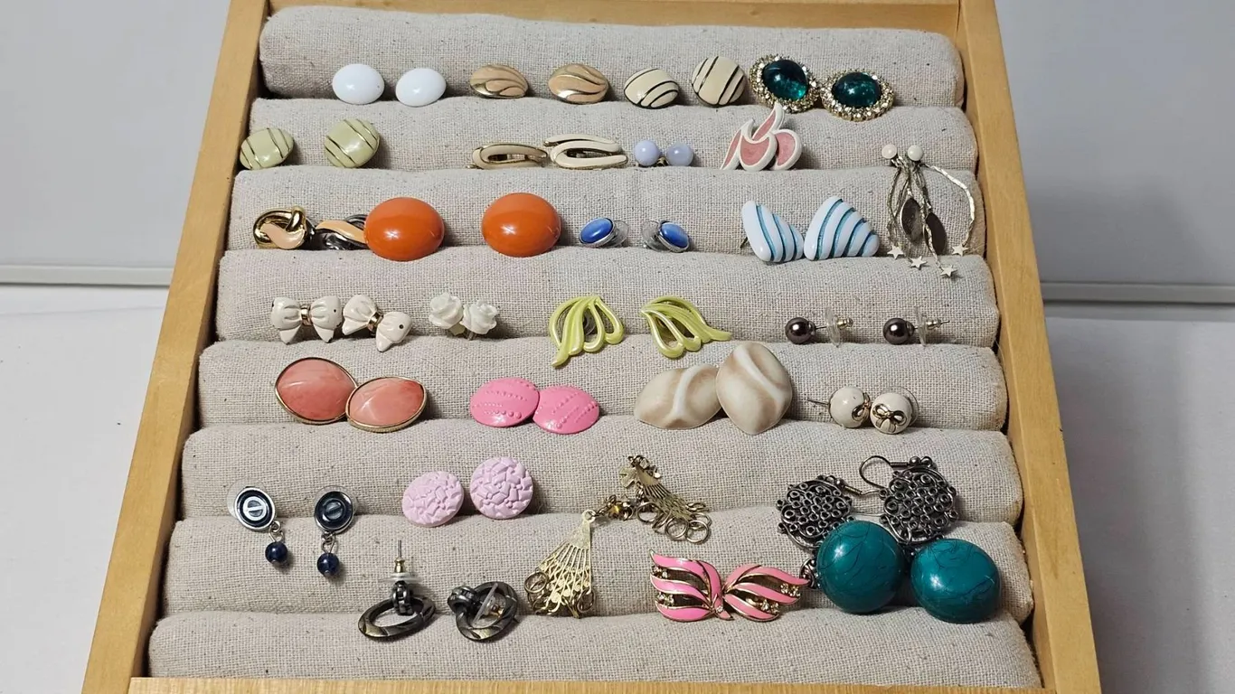Clip-On and Stud Earring Collection, Mixed Materials
