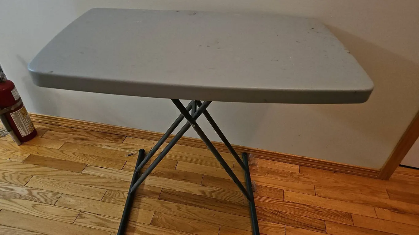 Rectangular Plastic Folding Table with Metal Legs