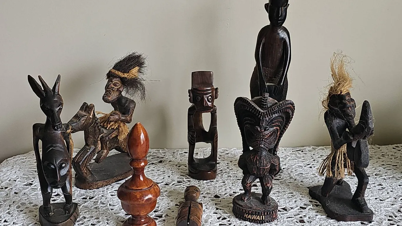 Carved Wood Tribal Figurines and Sculptures Group Lot