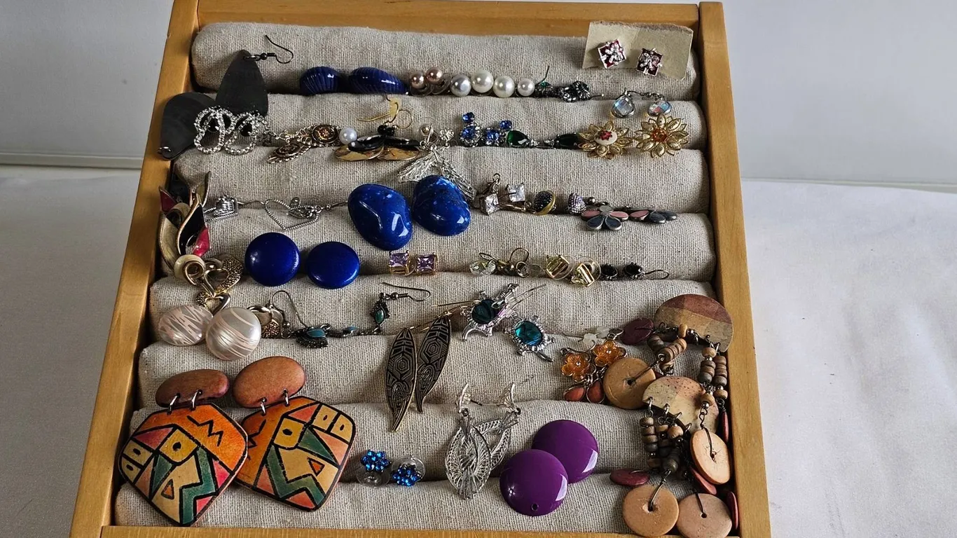 Mixed-Material Costume Earring Collection