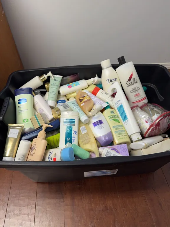 Large Bin of Assorted Personal Care Products